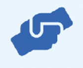 Blue Hands Shaking Icon | United Association